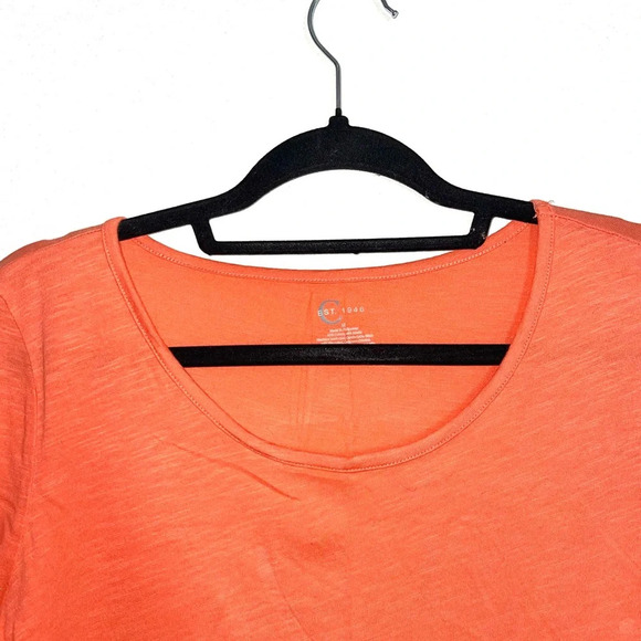 Cato Peach Pink 3/4 Sleeve Crew Neck Basic Tee Medium Women’s - Picture 2 of 9